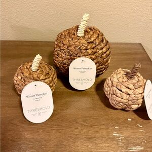 Threshold Rustic Woven Pumpkin Trio